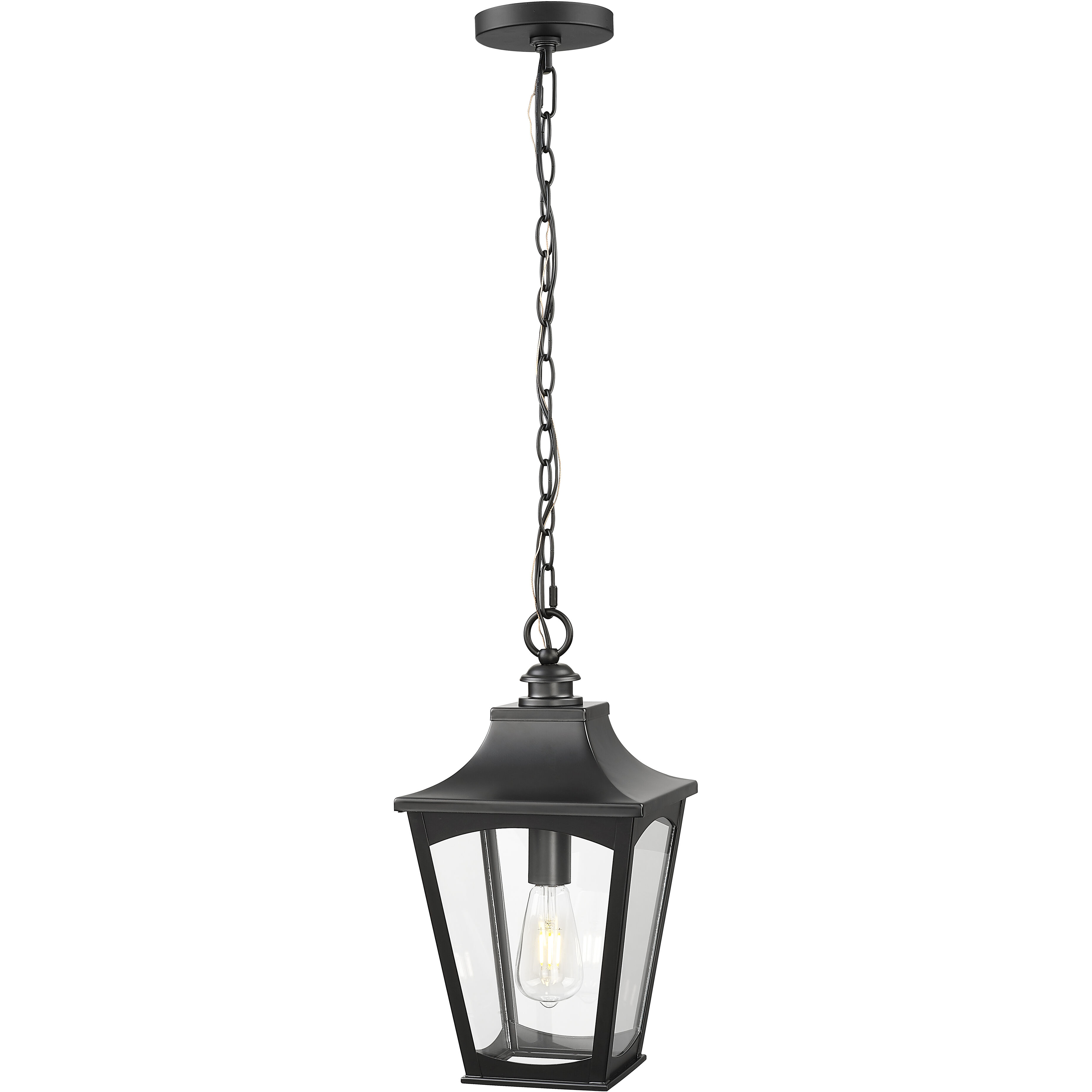 Curry 1 Light 9 inch Powder Coated Black Outdoor Hanging Lantern